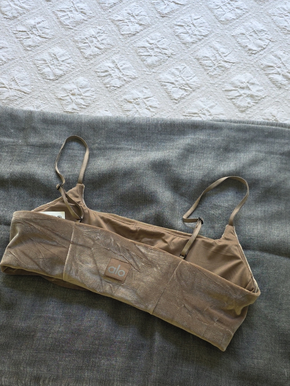ALO Yoga Taupe Seamless Bralette with Adjustable Straps